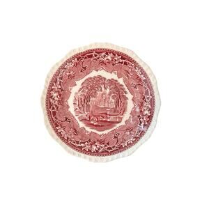 New Vintage Mason's Vista Pink Ironstone China England 10.75" Dinner Plates